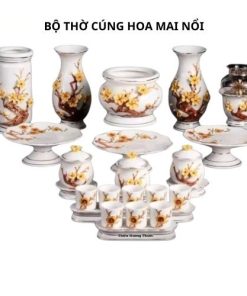 Bộ thờ cúng hoa mai nổi 1 bộ
