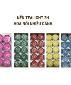 Nến tealight hoa nổi nhiều cánh 5 màu