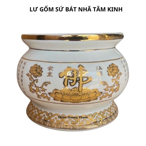 Lư thờ cúng gốm sứ bát nhã tâm kinh