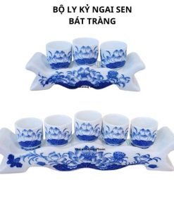 Bộ ly kỷ ngai sen bát tràng